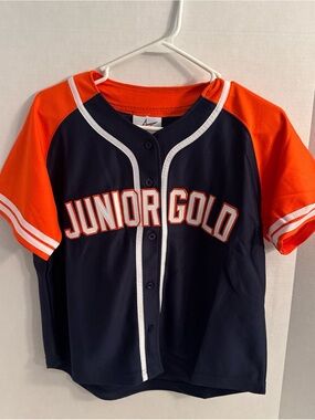 Junior Gold Baseball Jersey Blue Orange M Womens Team Sportswear Athletic Shirt
